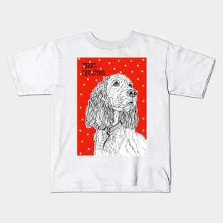 Spaniel Christmas Greeting Kids T-Shirt